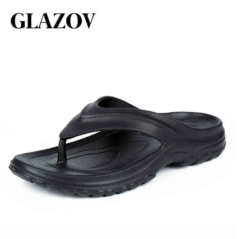 Tofflor Glazov Varumärke Eva Läder Sommar Män Strand Sandaler Komfort Casual Shoes Fashion Flip Flops Hot Sälj Footwear 220302