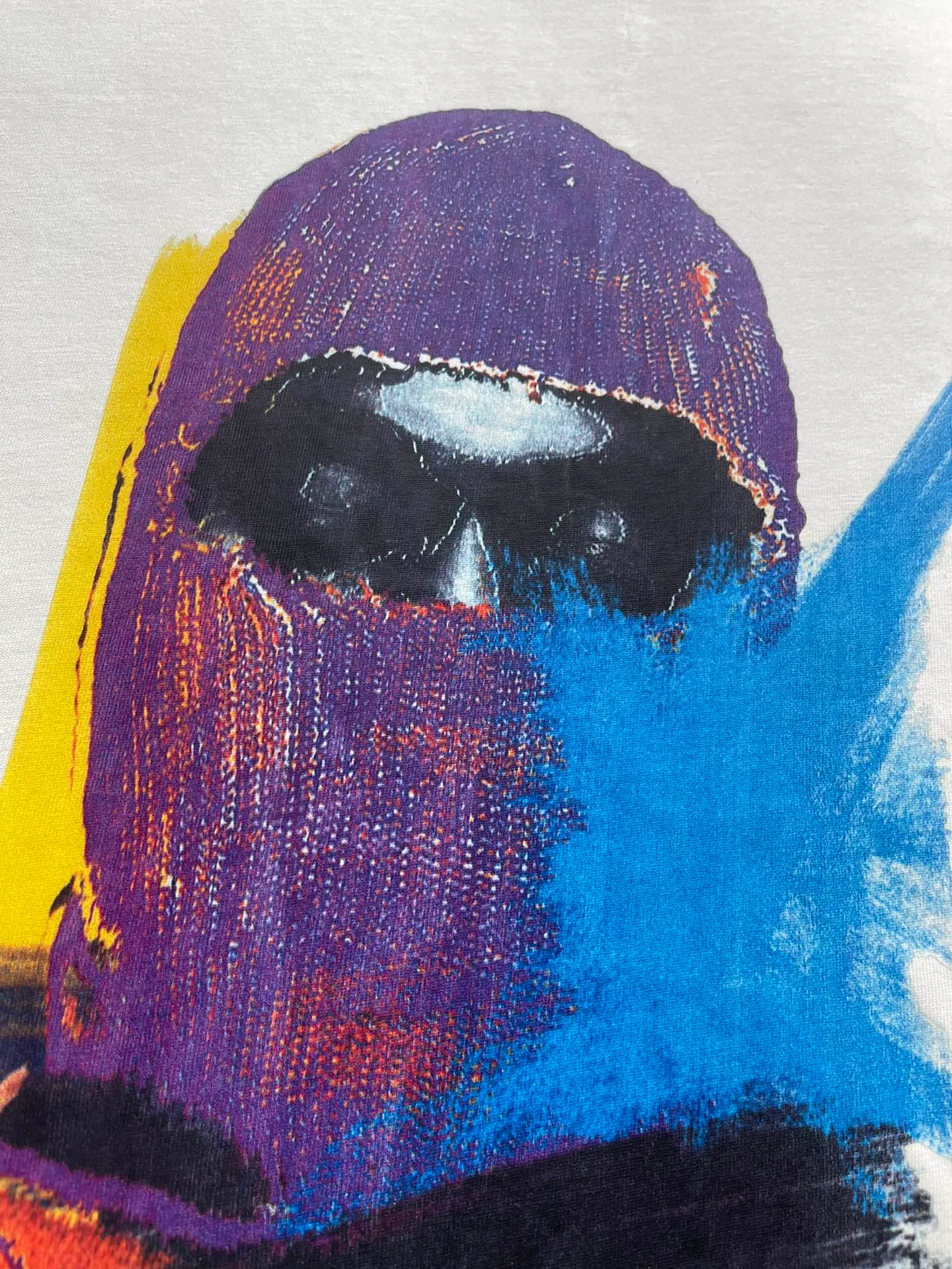 Casual Print Kortärmad T-shirts Masking Men Kvinnor Högkvalitativa Färgglada Graffiti Mask Man Tee Toppar