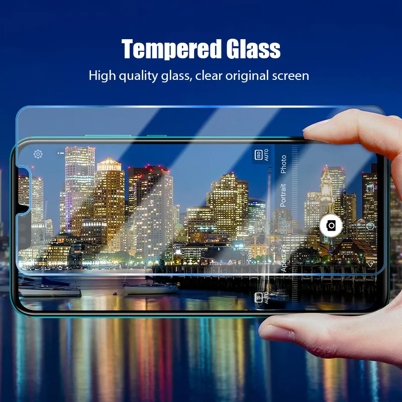 Protecteurs d'écran de téléphone portable 2in1 Film d'objectif pour Honor 10X Lite X10 5G 9X Prime 9S 8S verre de protection pour Honor 8X 7X