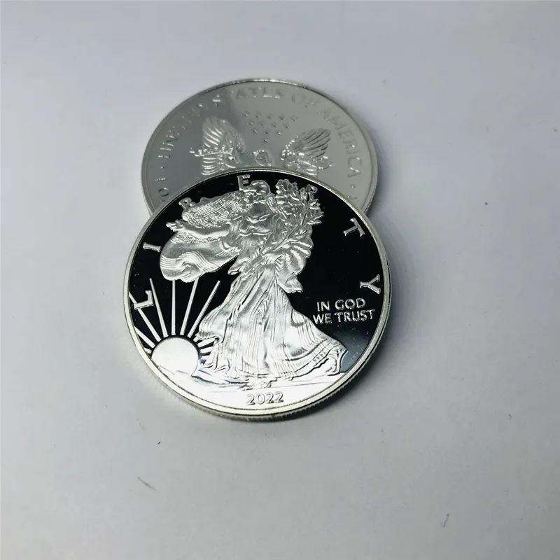 10 st icke Magneitc 2022 American Eagle Metal Craft Dom Silver Plated 1 oz Collectible Home Decoration Art Commorative Coin1017232