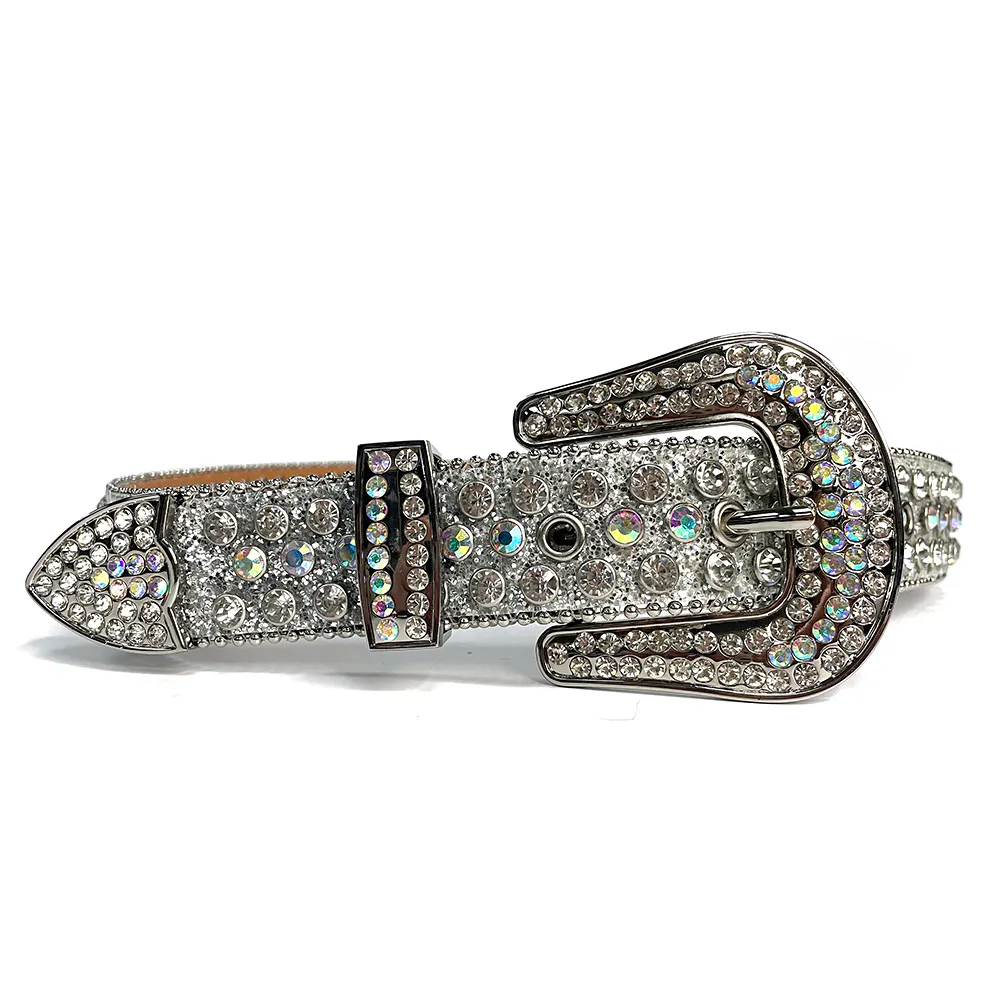 Western strass ceinture Cowgirl Cowboy BlingBling cristal clouté ceinture en cuir boucle amovible pour hommes femmes bijoux cjewelers334S