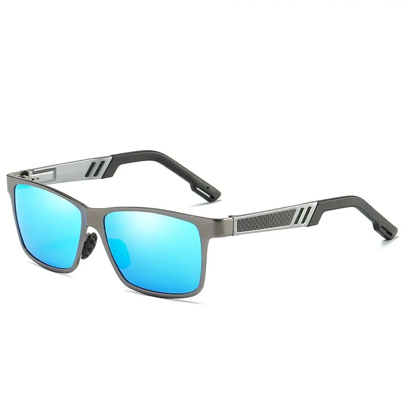 Okulary przeciwsłoneczne męskie klasyczne pilotażowe okulary przeciwsłoneczne anty-glare jazda okular aluminiowa rama magnezowa266x