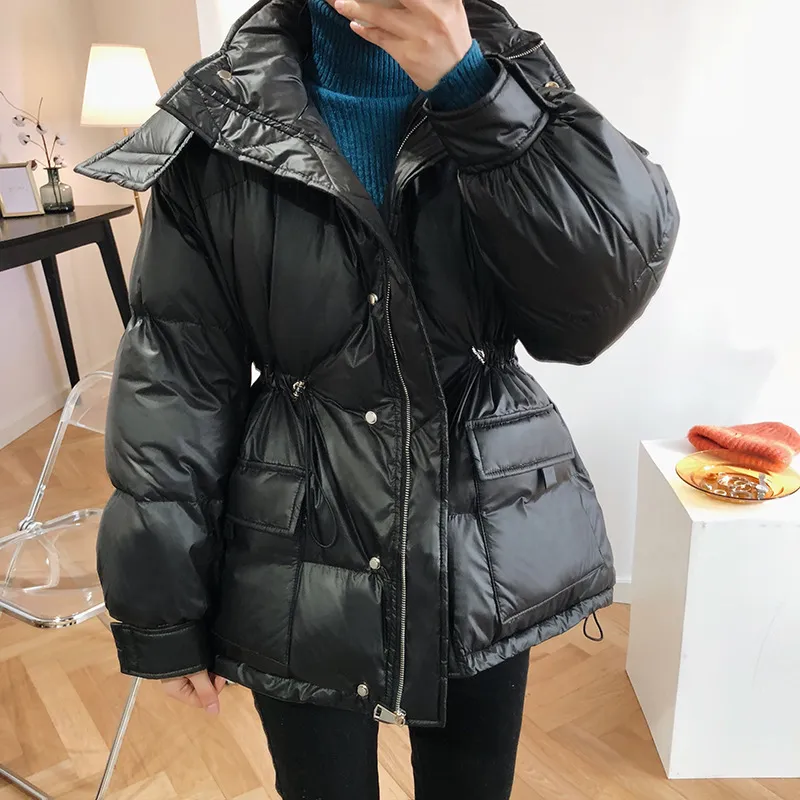 Kapüşonlu Bel Pamuk-Yastıklı Ceket kadın Kış Aşağı Yastıklı Sıcak ve Rüzgar Geçirmez Ekmek Pamuk 210520