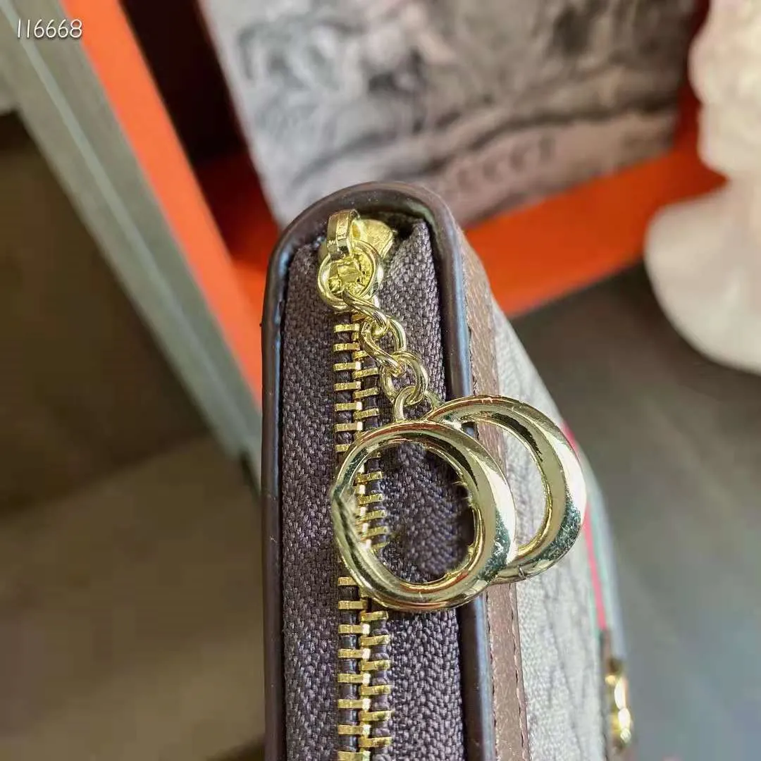 Diseñador La billetera vieja con cremallera tardía de bolso largo de metal cabezal280k