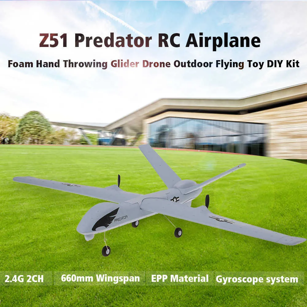 Z51 planör düzlemi el atma köpük drone rc uçak modeli sabit kanat oyuncak 20 dakika fligt zaman kanat açıklığı juguete oyuncaklar erkekler için 211026