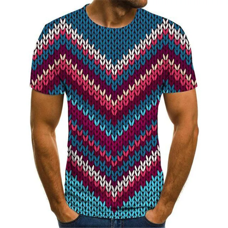 T-shirt grafica tridimensionale uomo Abbigliamento T-shirt oversize casual T-shirt estiva con stampa 3D divertente chemise vintage