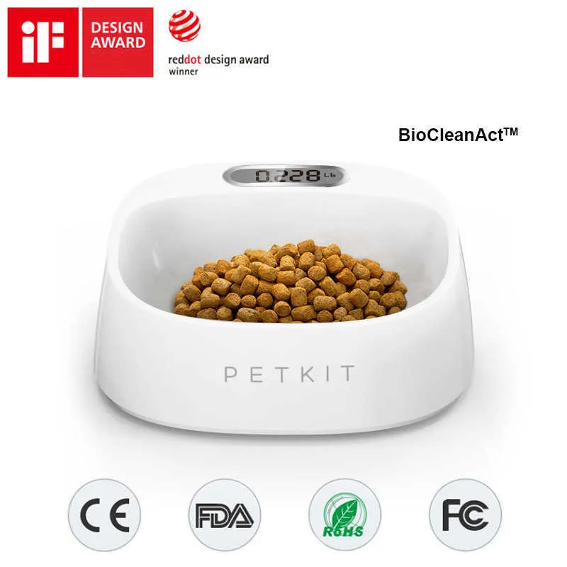 Petkit Smart Dog Bowls Voeden Veilige Anti-Microbiële Feeder Drinken Kat Antislip voor PET S Water 210615