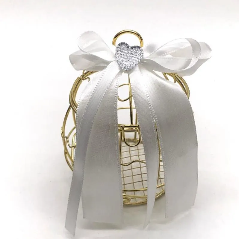 Mini Metal Gold vintage rétro Bird Cage Candy Boxs Baby Shower Favor Boad Gift Boad pour les invités Souveniture d'anniversaire 2202147990962