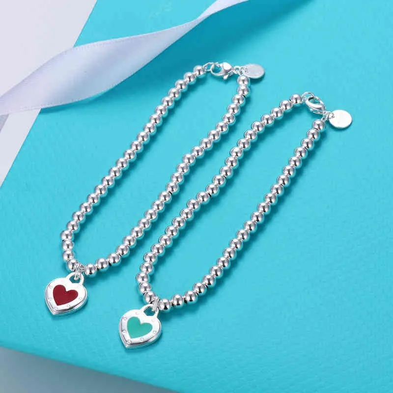 Nueva pulsera de corazón para mujer t home love blue heart Red Heart Bow Bracelet G1105