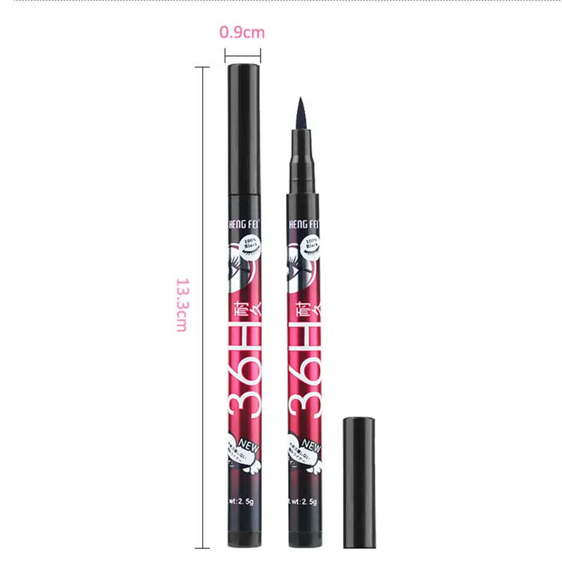 Black 36H Quick-drying Waterproof Liquid Eyeliner Pen Long Lasting Smooth Pencil Not Blooming Makeup Cosmetic 