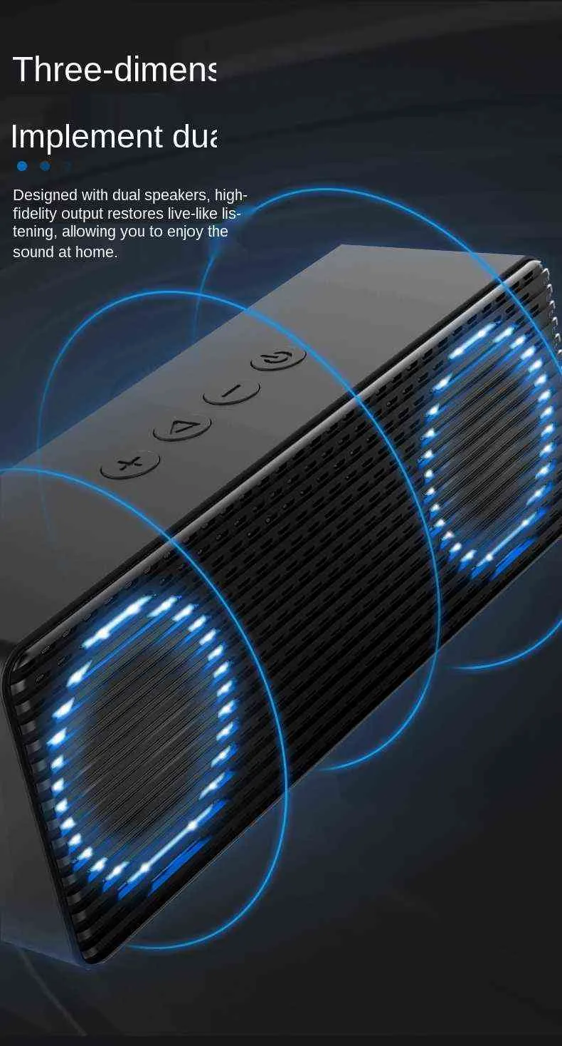 Lenrue A12 Pro Bluetooth Stéréo haut-parleur Colorful Hreing Lights Deux haut-parleurs
