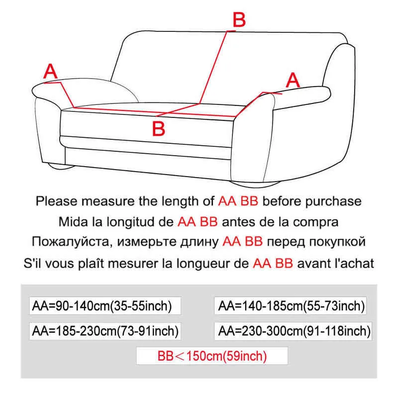 Housse de canapé de taille universelle enveloppant serré tout compris antidérapant pour les housses de salon à la maison s 211207