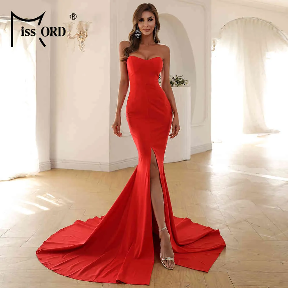 Missord 2021 Sexy Strapless Evening Party Dress Female Wrapped Chest Asymmetric Maxi Dress Backless Long Women Dresses FT1683 3 210322