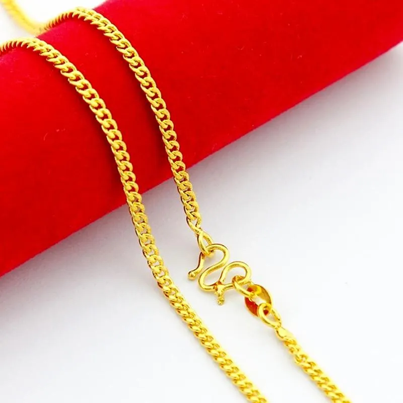 Ketten Ganze 24k Gold gefüllt 2mm Link Kette Halskette für Anhänger Mode Hohe Qualität Gelbe Farbe Frauen Schmuck Accessories169a