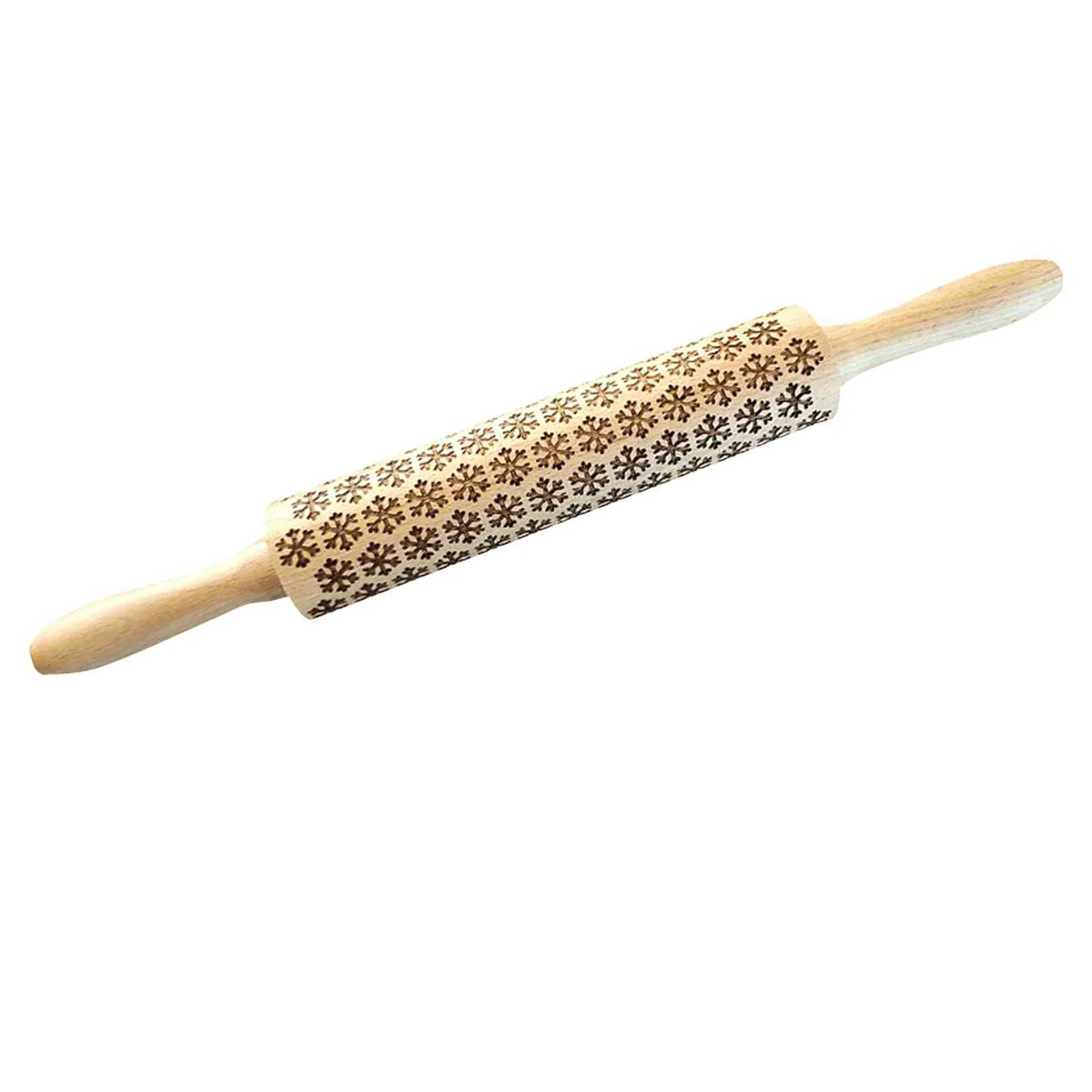 Creative Pattern Rolling Pin Wooden Household Baking Embossed Engraving Pin Home Kitchen Noodles Bread Making Tool 211008