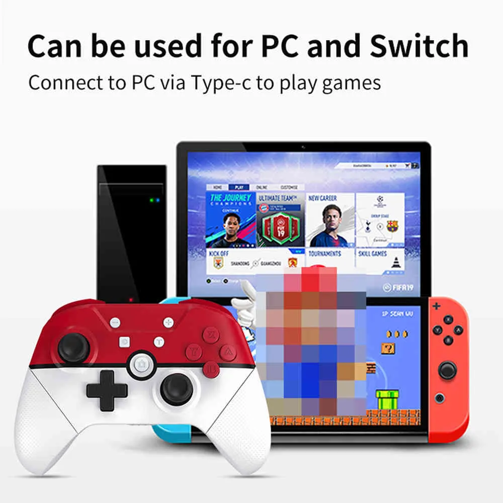 Il controller NS Lite Wireless Gamepad Nintend Switch Pro dispone di joystick di gioco 3D a doppio motore NFC Turbo a 6 assi