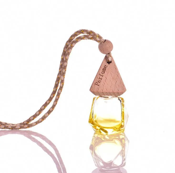 6ml Car Perfume Pendant Car Decoration Essential oil Aromatherapy Diffuser Vials Air freshener Empty Glass Liquid Dispenser SN