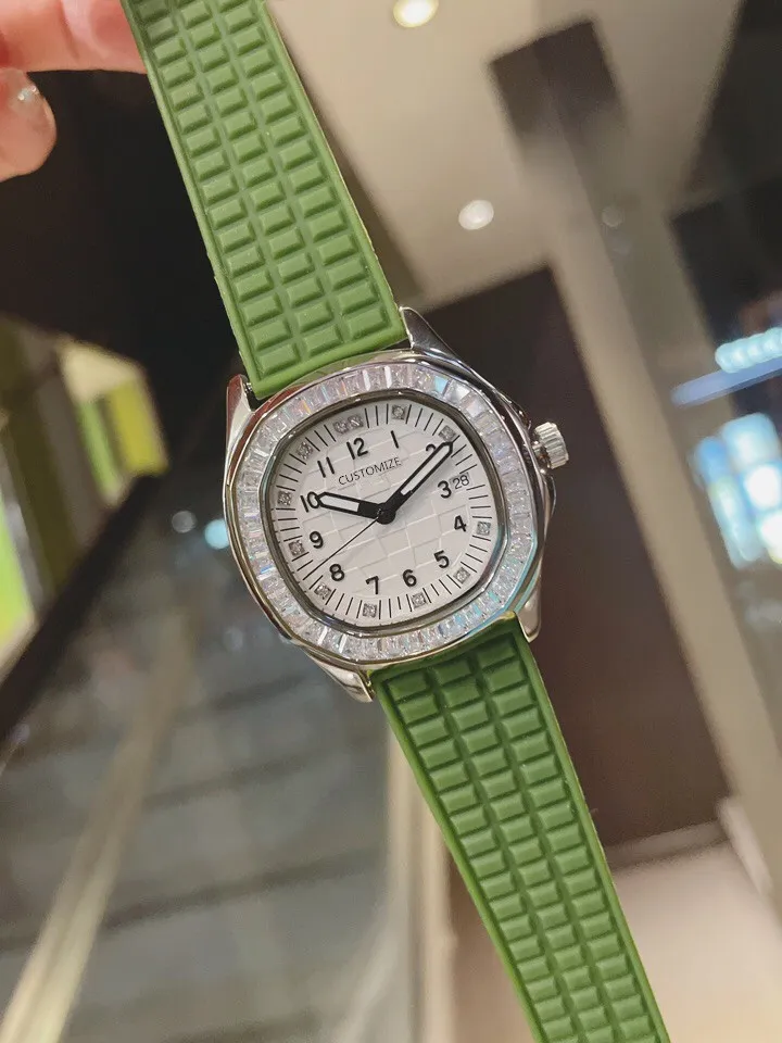 Винтажные женские кварцевые часы Ice Diamond ободок с цифровыми цифрами, силиконовый резиновый ремешок Aquanaunt, круглые восьмиугольные женские часы 225v
