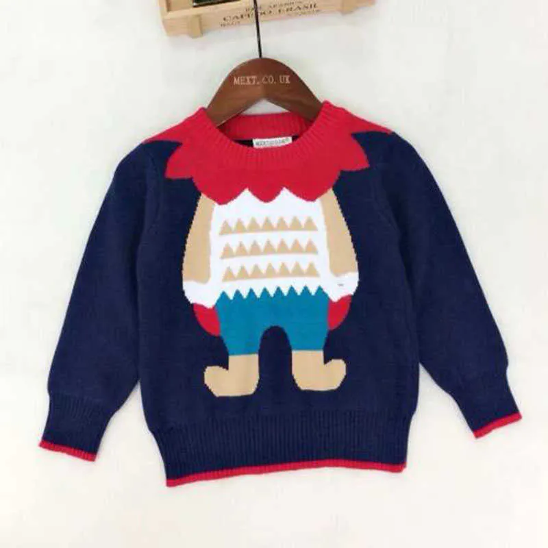Christmas Baby Kids Boys Girls Long Sleeve Cartoon Lion Knit Sweater Kids Boys Girls Pullover Sweaters Children's Clothes Y1024