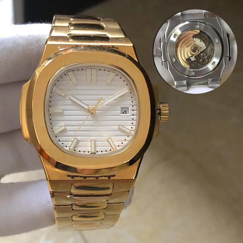 2020 orologi automatici da uomo di alta qualità 5711 cinturino in argento blu acciaio inossidabile orologio da polso meccanico montre de luxe