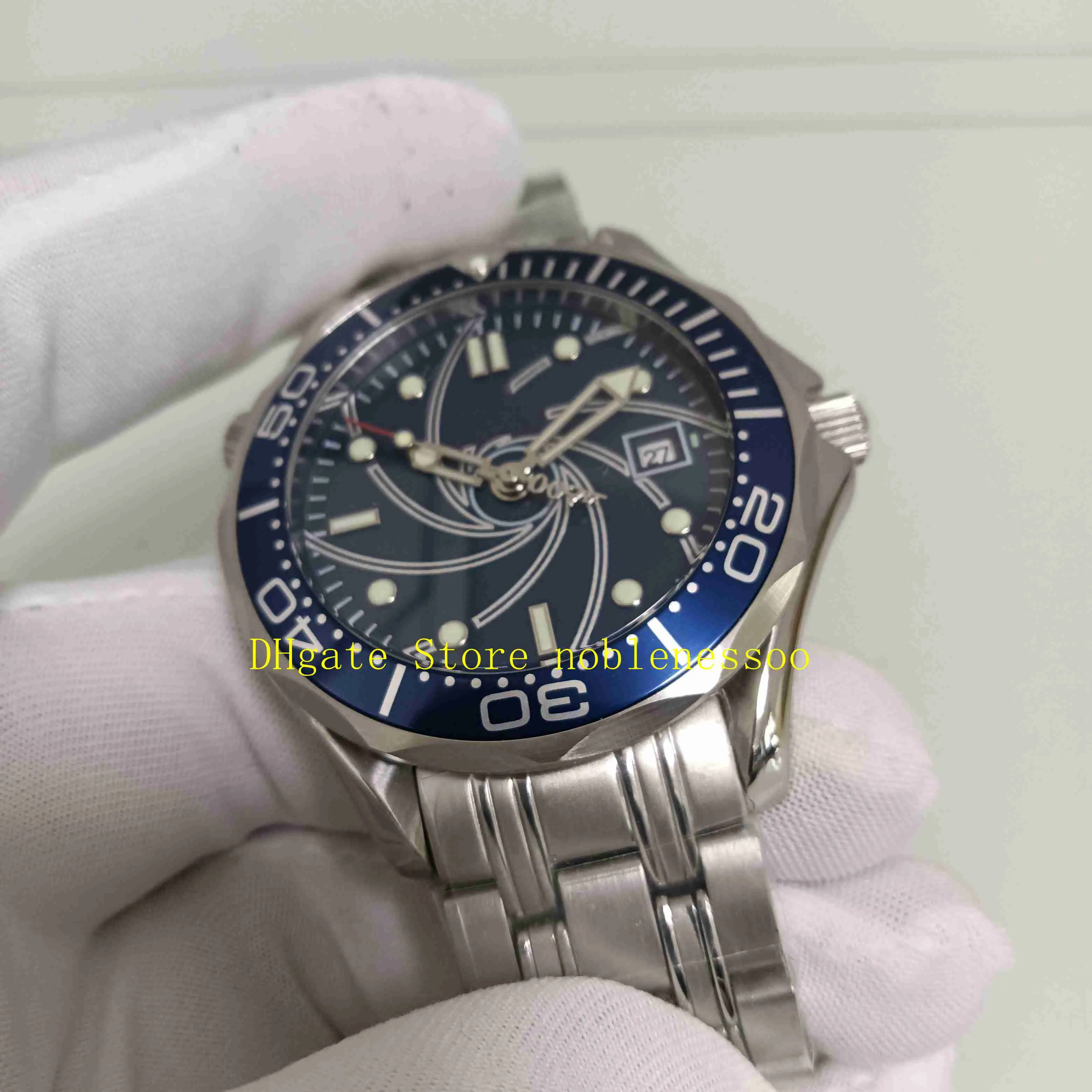 Orologio da uomo automatico James Bond 007 Real Po da uomo quadrante blu in acciaio inossidabile Casino Royale bracciale in edizione limitata da 41 mm Mec329N