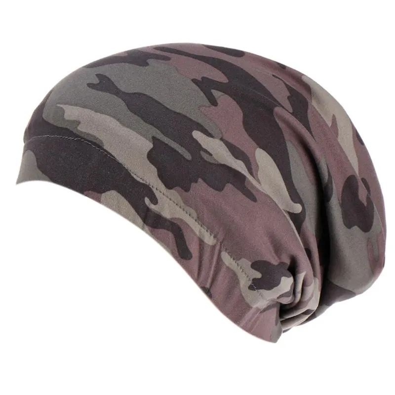 Beanie Skull Caps Q1QA Satingefütterte Schlafmütze, bedruckte doppellagige Slouchy Bonnet Beanie Hair Slap Hat Oliv22255H