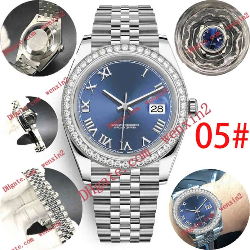 Small diamond mens watch roman numerals Mechanica automatic 41mm High Quality Stainless steel waterproof sports Style Classic gold Wristwatches