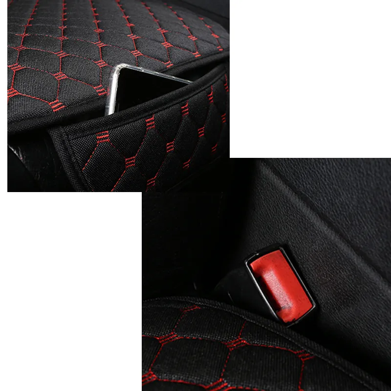 Poduszka lnu Uniwersalna przód tylna tylna pokrywa krzesło samochodowe oddychający ochraniacz podkładka z kieszenią