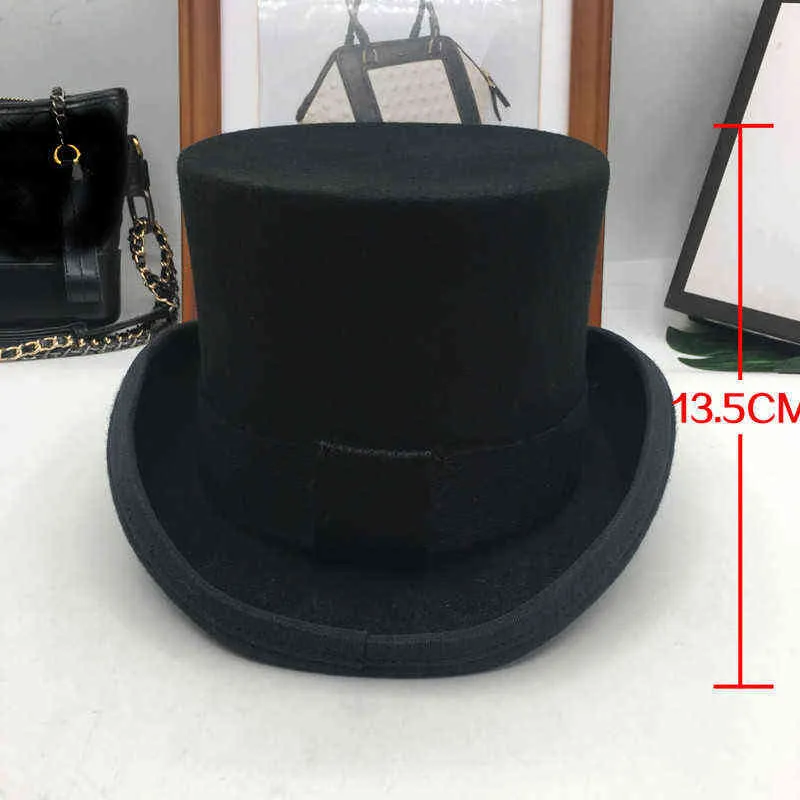 Brittisk vind i Europa och Gentleman Cap Stage Performance Top Hat Retro Mode och Personlighet President Hat Cap 211227