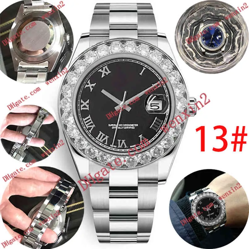 Mens Diamentowy zegarek cyfry rzymskie Mechanica automatic 43mm 20 Kolor Wysokiej jakości ramka ze stali nierdzewnej wodoodporny styl sportowy Klasyczne złote zegarki na rękę