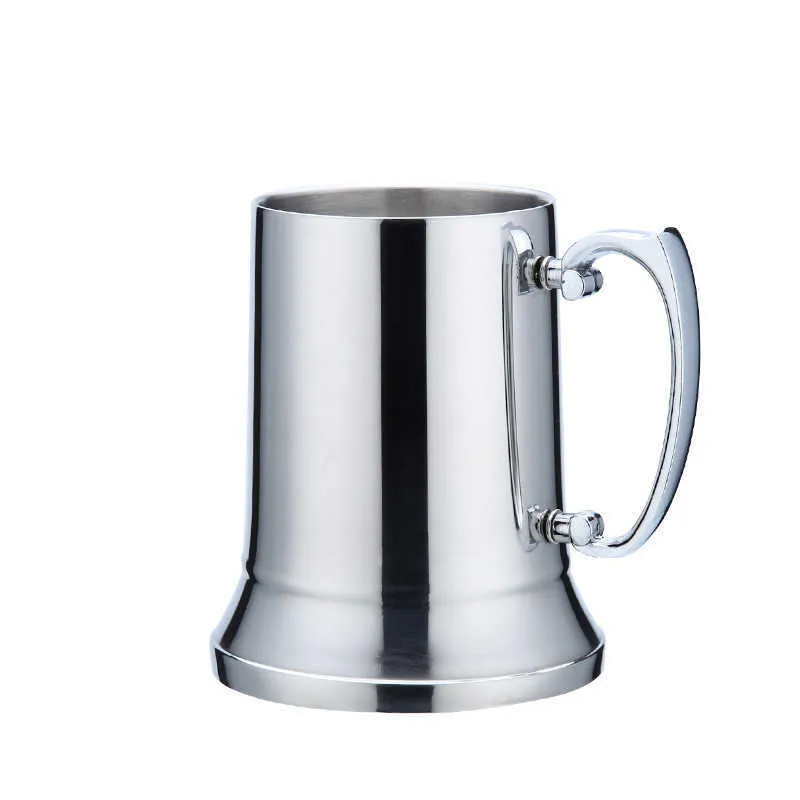 Tankard Stein Double Wall Stainless Steel Beer Mug Cocktail Breakfast Milk Mugs with Handgrip Coffee Cup Bar Tools Drinkware7