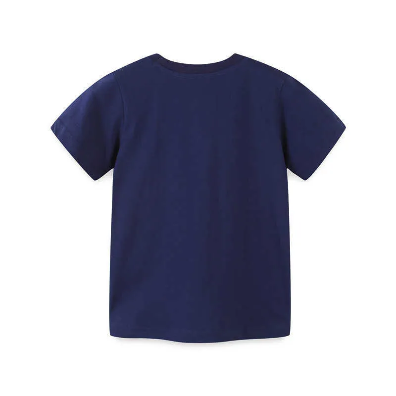 Jumping Meters Boys Football Imprimer T-shirts d'été Vente Tees à manches courtes Enfants Tops Coton Vêtements 210529