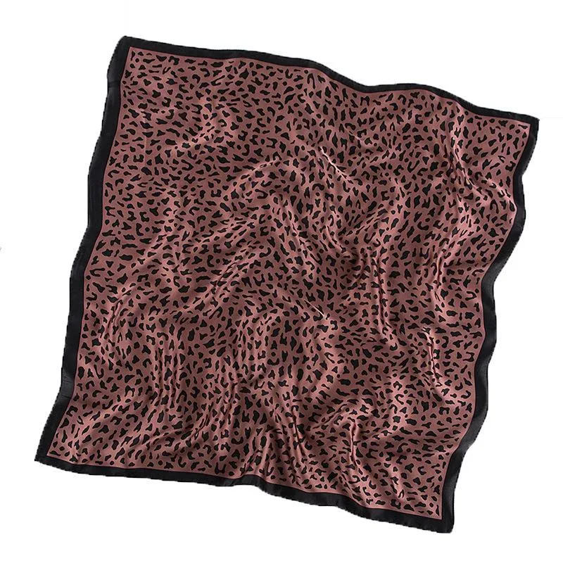Scarves Women Silk Scarf For Hair Band Square Leopard Printed Satin Head Neck Scarfs Kerchief Handkerchief Bag Bandana Shawl287k