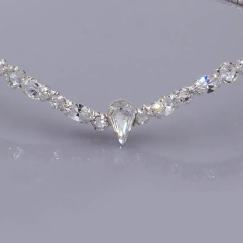 Stonefans Fashion Luxury Crystal Bridal pannkedja smycken Hår för kvinnor indisk bröllop huvudbonad tjej stjärna dekoration gåva 220217