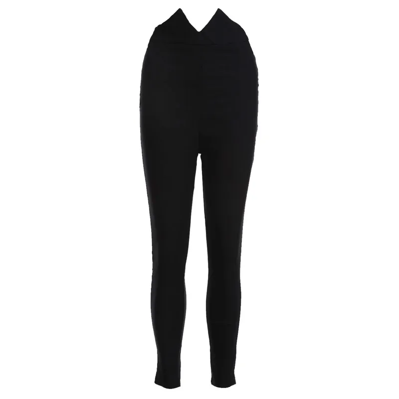 Calça Lápis Feminina Calças Femininas de Escritório Cintura Alta Fofas Formais Cordão Plissado Cor Sólida Roupas Fasion Femininas 210522