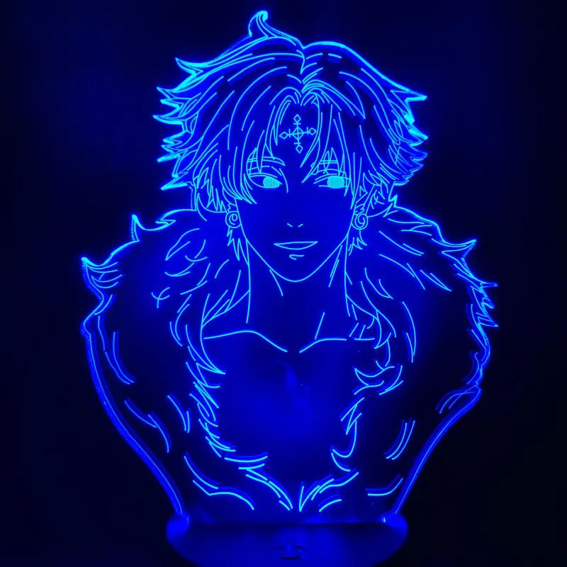 Night Lights x Chrollo Lucilfer 3D LED Illusion Anime Lampa stołowa na świąteczny prezent257e