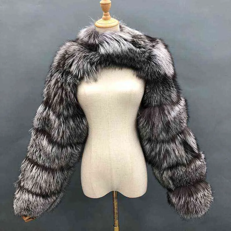 Mode hiver haute qualité fausse fourrure manteau femmes patchwork à manches longues chaud vison vestes courtes fourrure femme top 211220