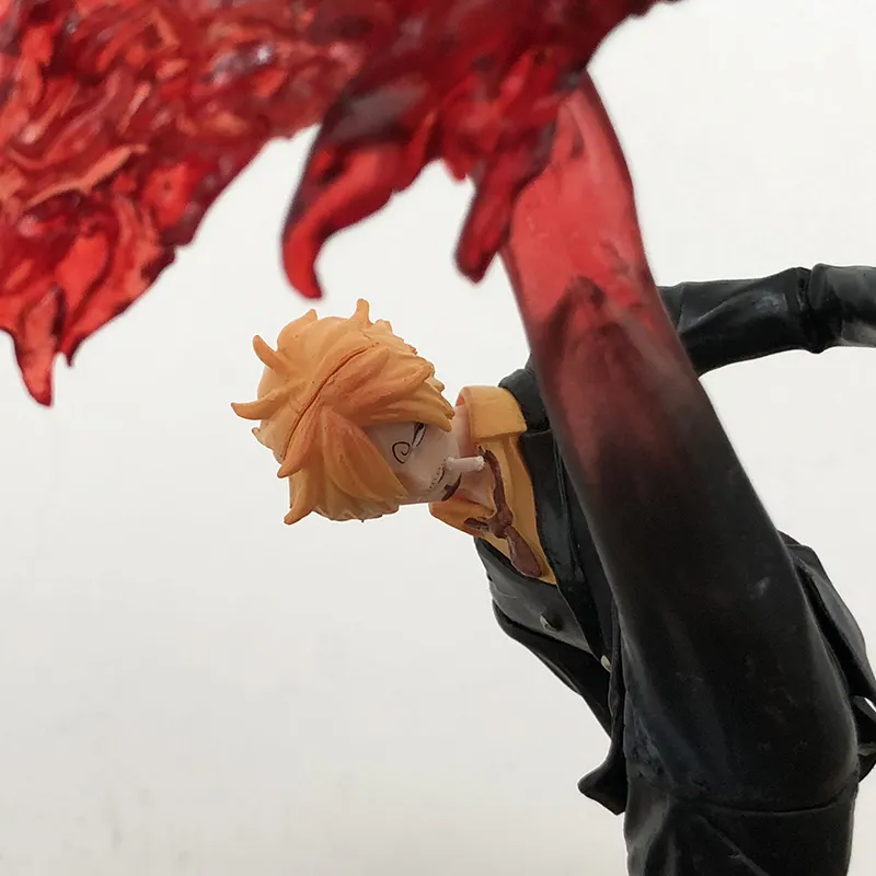 Anime une pièce jambe noire Sanji Version bataille de feu figurine en PVC Vinsmoke Sanji modèle à collectionner jouets 17 cm X05033009726