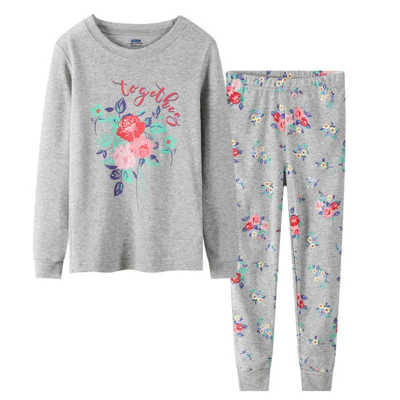 Jumping Meter pour automne hiver filles pyjamas coton crème glacée bébé à manches longues vêtements de nuit mode enfants tenues ensembles 210529