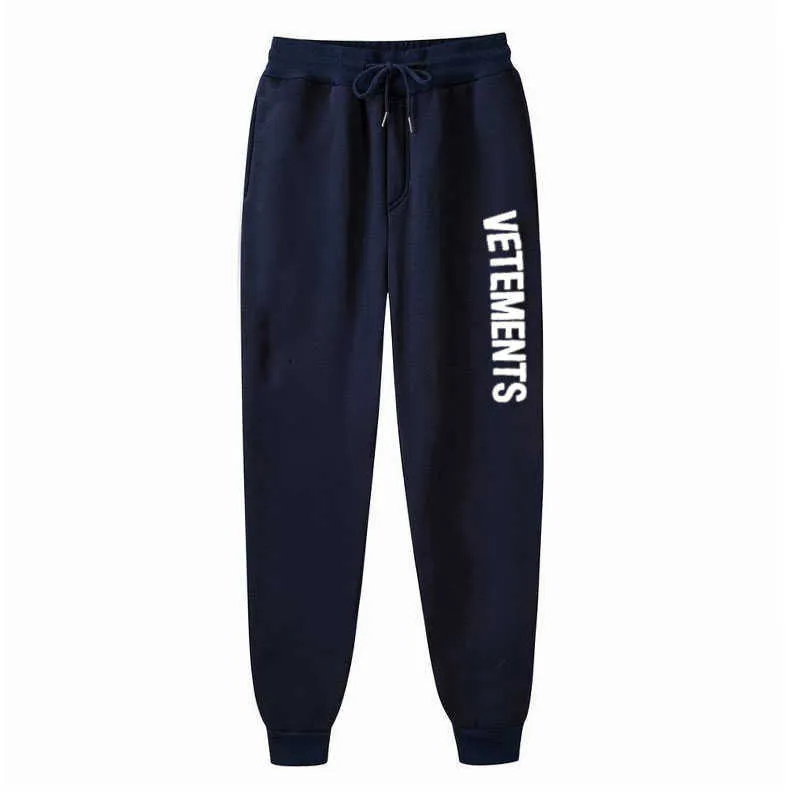 Men's Sweatpants VETEMENTS print Joggers Lounge Pants Pockets Outdoor Hiking Running Trousers Streetwear SweatpantS Y0811