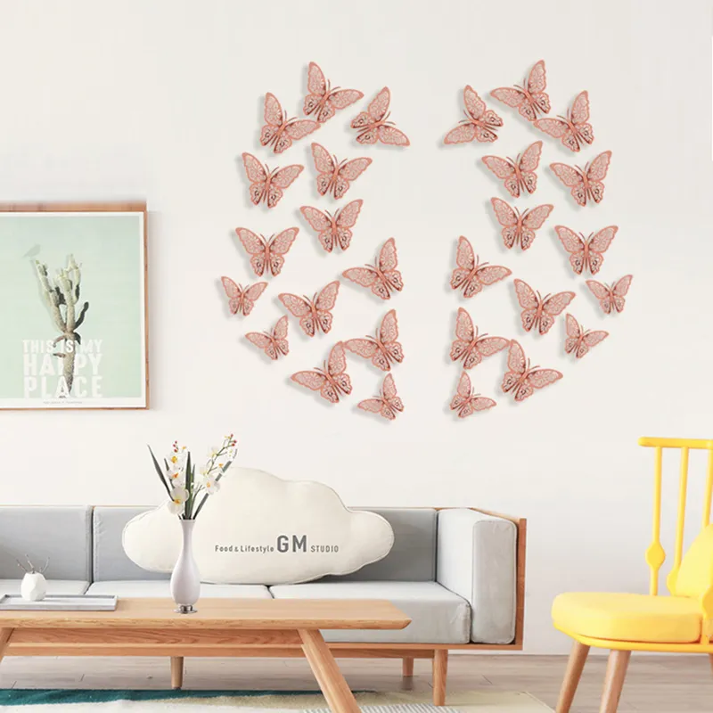 3D Hollow Butterfly Wall Sticker Decoration Butterflies Diy Home Home Removable Dress Decoration Party Wedding Kids Room Window