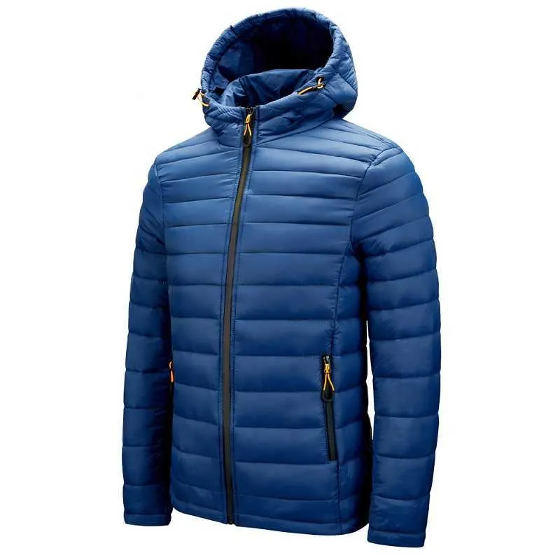 Hombres Invierno Marca Cálido Impermeable Chaqueta gruesa Parkas Abrigo Hombres Otoño A prueba de viento Sombrero desmontable Slim Parkas Chaqueta Hombres 210818