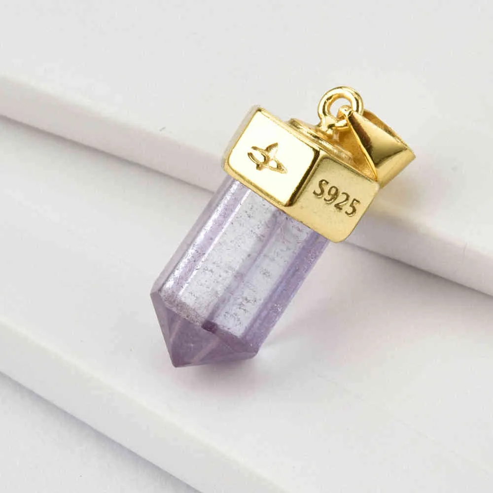 ANDYWEN 925 argent Sterling violet cristal pendentif collier longue chaîne gemmes géométrique Rectangle or Rock Punk bijoux de luxe