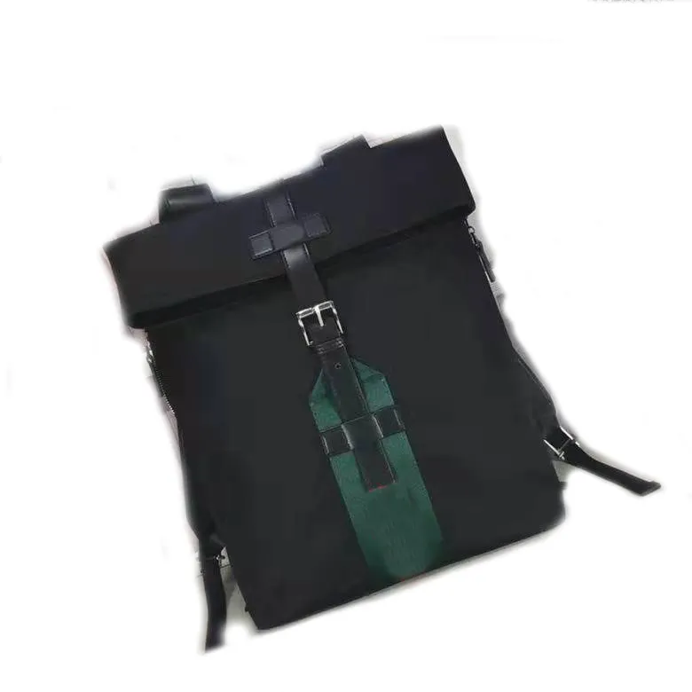 Mens classique Black Nylon Backpack for Men Schoolbag Schoolbag Green Webbing homme sac à dos mode double sac à sac à dos extérieur G 42CM247F