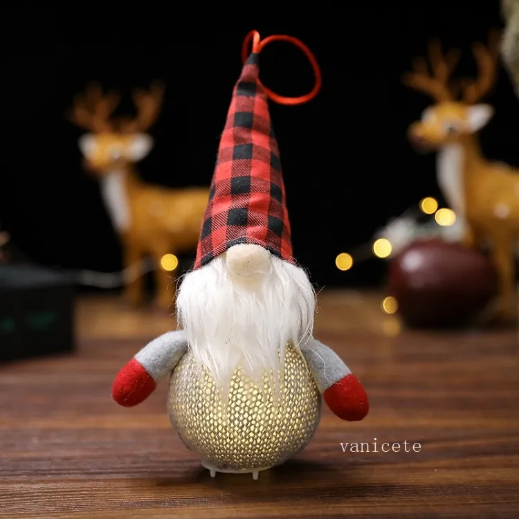 Christmas decorations luminous doll Rudolph faceless Old Man Christmas Tree Pendant T2I52830