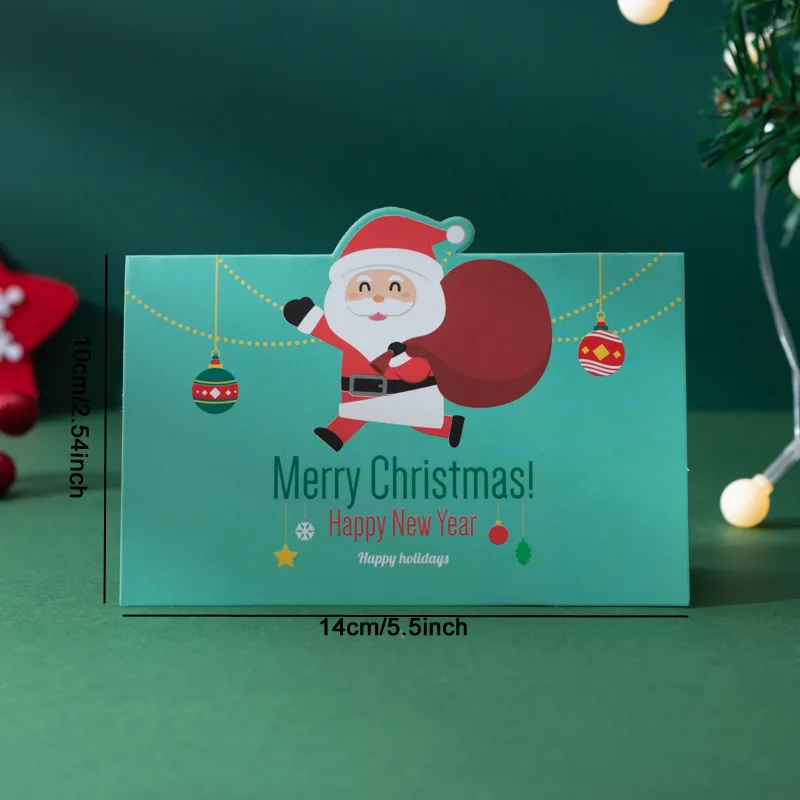 Joyeux Noël Carte De Voeux En Papier Père Noël Bonhomme De Neige Ours Modèle De Dessin Animé Cartes De Noël Cadeau Écriture Bénédiction Cartes Postales BH4878 TYJ