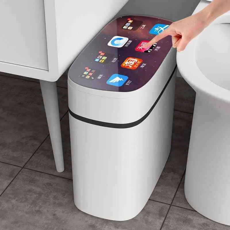 Smart sensor Automatisk elektronisk skräp kan dätsäkert badrum toalettvatten smal sömmar av papperskorgen 2112293772748