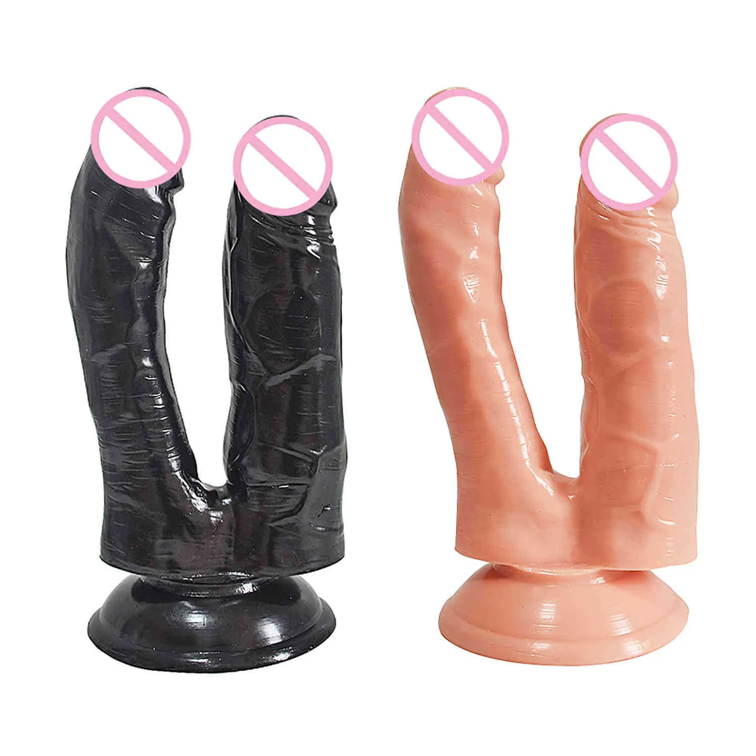 Produkte Dildos Doppeldildo Sex Penetration Vagina und Anus Realistischer Penis Erfolgreiches erotisches Fallusspielzeug für Frauen Masturbation1931921