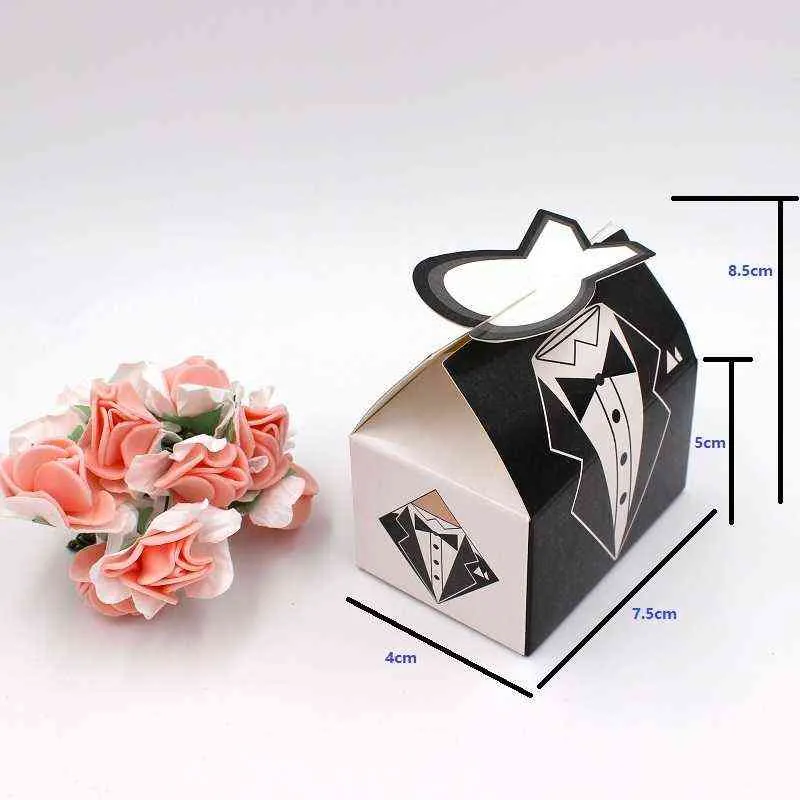 100pcs Paper Candy Box Bride Groom Dresses Packing Sweet Bag Wedding Favors Gift Boxes For Guest Party Decoration (9)