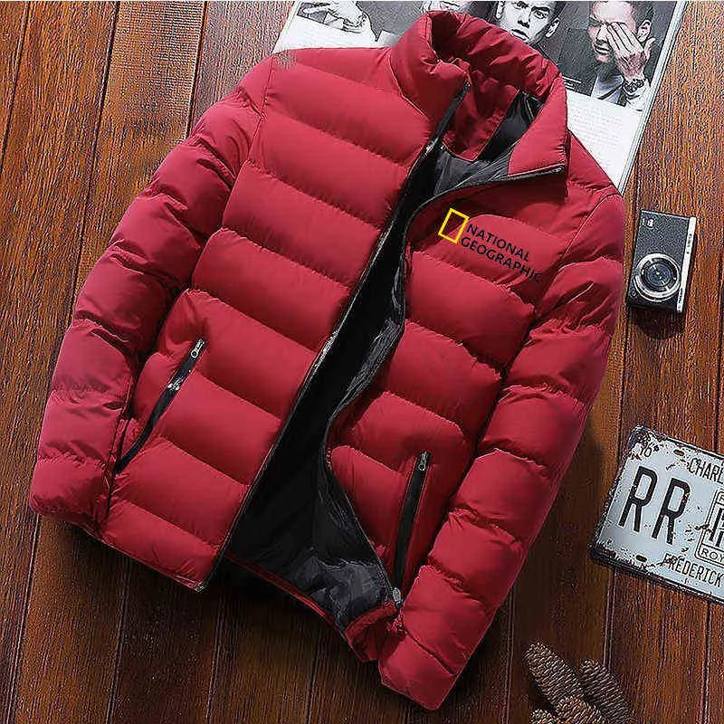 Tops de chaqueta de abajo para hombres de marca de invierno, chaquetas con cremallera de moda, chaquetas cálidas de alta calidad 211214
